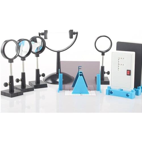 Optical 7-piece set Curved mirror Plane mirror Concave convex lens prism pinhole imaging optics Teaching demonstration