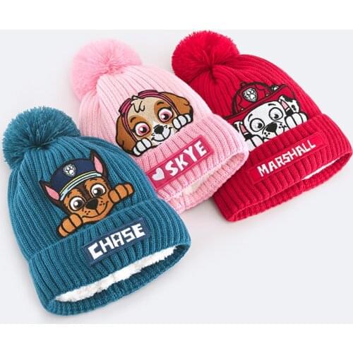 Genuine Paw Patrol Toys Chase Skye Marshall Action Figures Hat Winter Cap Boys Gilrs Plush Doll Xmas Birthday Gifts For Children