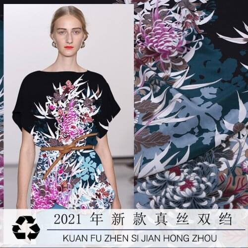 Custom positioning mulberry silk crepe de chine fabric fabric summer draping silk clothing jacket silk scarf fabric