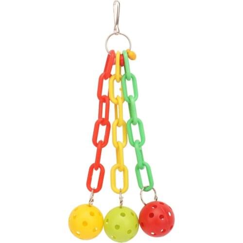 Bird Parrot Toy Plastic Chains and Balls Bright Colored Hanging Type Bird Cage Toy