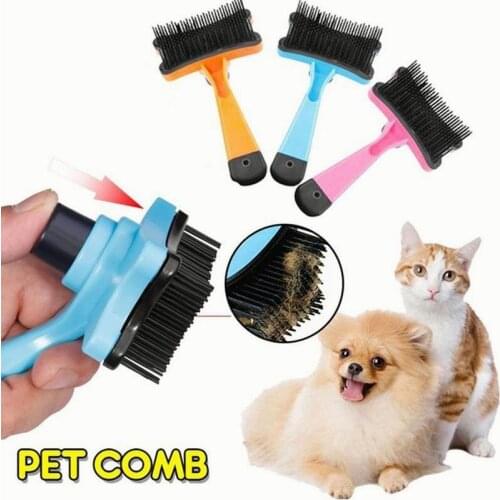 Cat Brush Dog Comb Hair Removes Comb For Cat Grooming Hair Cleaner Self Cleaning Slicker Brush Comb Hair Trimmer Fur Shedding