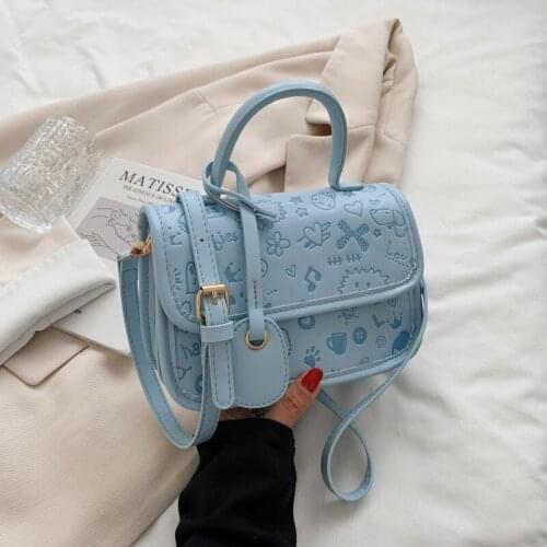Embossed Personality Portable Small Square Bag Texture 2021new Fashion One-shoulder Messenger Female Bag Sweet Autumn Female Bag