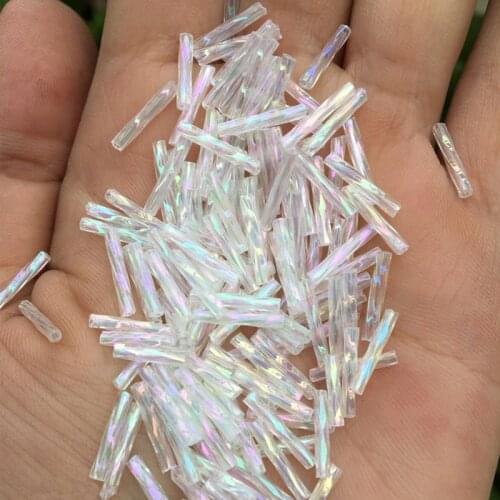 Multi Size 2*6/9/11mm Twist Silver Core Czech Glass Seed Bugle Beads Brilliant Transparent Color Tube Jewelry Garment Accessory
