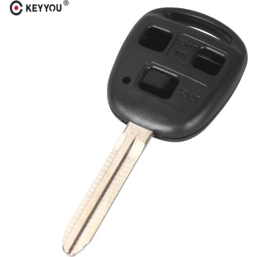 KEYYOU 20X Replacement 3 Buttons Remote Car Key Shell For TOYOTA 43 Cruiser Camry Fob Key Case Cover Car-styling Uncut Blade