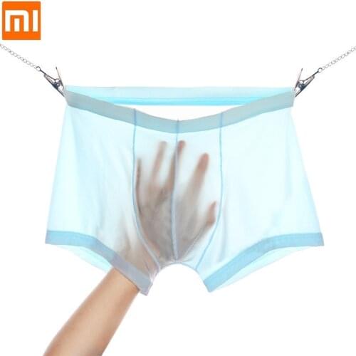 3pcs XiaoMi mijia mens ice silk underwear lightweight breathable comfortable skin-friendly boxer shorts breathable sexy briefs