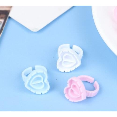 Heart/Round Shape Rapid Bloom Sun Flower Fan Eye Lashes Makeup Tools Eyelash Extension Blooming Cups Rings Glue Holder