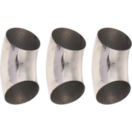 3 Pieces Auto 2.5" Ultra Tight Radius 90° Bendable Elbow Exhaust Pipe Tube
