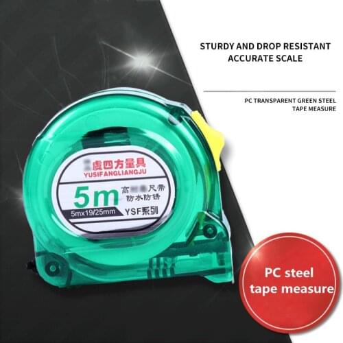 Green Transparent Steel Tape Measure 3M5M7.5M10M Transparent Thick Box Ruler