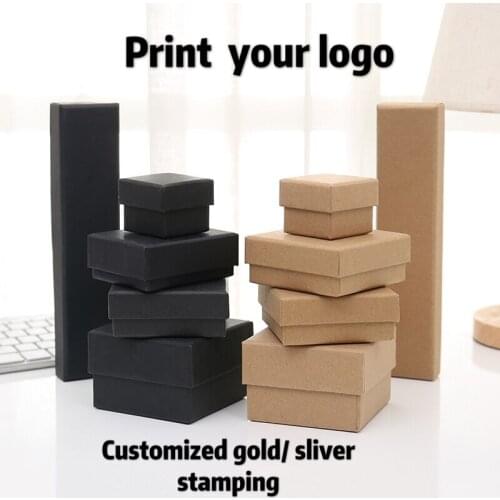 1 pcs Customized paper gift box square packaging Natural Kraft BoxKraft Paper Packing Box,small soap Box