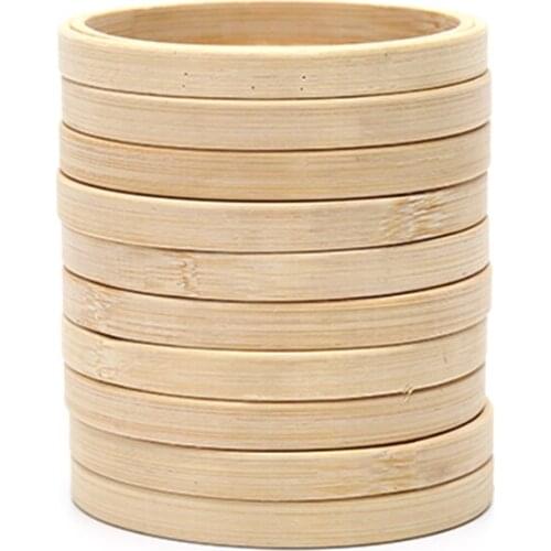 10Pcs 4 Inch Round Wooden Embroidery Hoops Bulk Wholesale Bamboo Circle Cross Stitch Hoop Ring