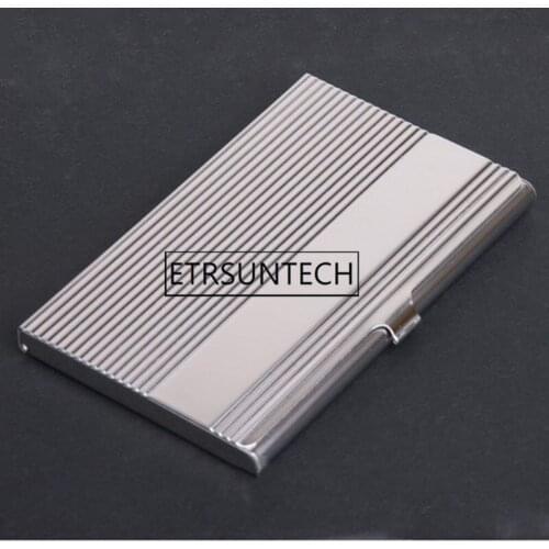 100pcs Business ID Credit Card Holder For Women Men Fashion Metal Stainless Steel Card Case Home Office Storage Supplies