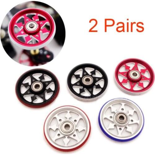 2Pairs 19mm Rollers With Rubber Ring Aluminum Alloy Guide Roller w/ O-Ring 15426 For Tamiya Mini 4WD Car Model