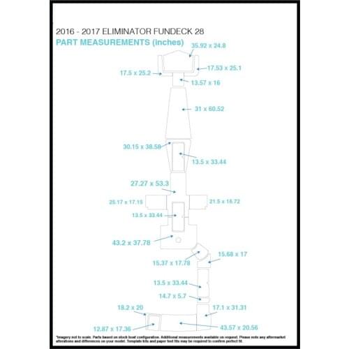 2016 - 2017 Eliminator Fundeck 28 Swim Step & Cockpit Pad Boat EVA Teak Decking 1/4" 6mm