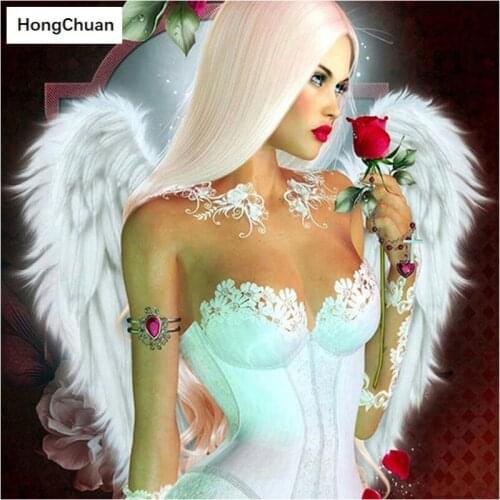 5D DIY Square/Round "Angel Girl" Diamond Painting Mosaic Cross Stitch Handicraft Home Decoration Mural Gift Quick Delivery