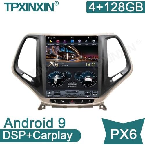 Android 9.0 4+128G For Jeep Cherokee 2014-2018 Car Multimedia Player GPS Navigation Audio Radio Head Unit Auto Stereo
