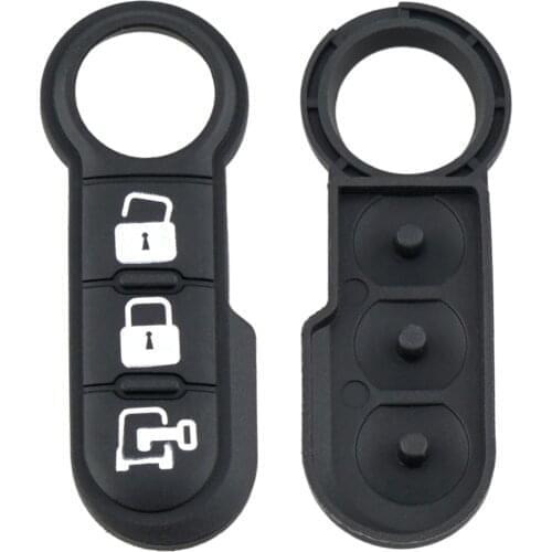 3 Button Replacement Repair Skin Flip Folding Car Key Shell Case Rubber Pad Fit for Fiat 500 Panda Abarth Punto new
