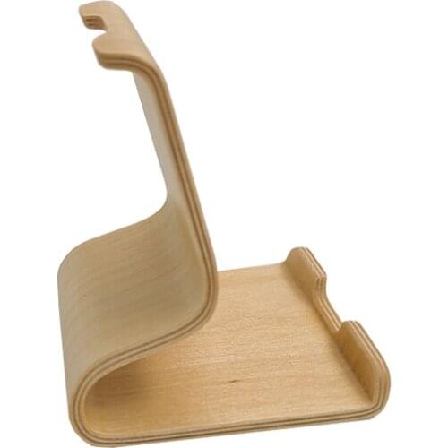 Wooden Bamboo Mobile Phone Stand Lightweight Slim Design Wooden Phone Holder Desktop Bracket for Android iOS Xiaomi Samsung