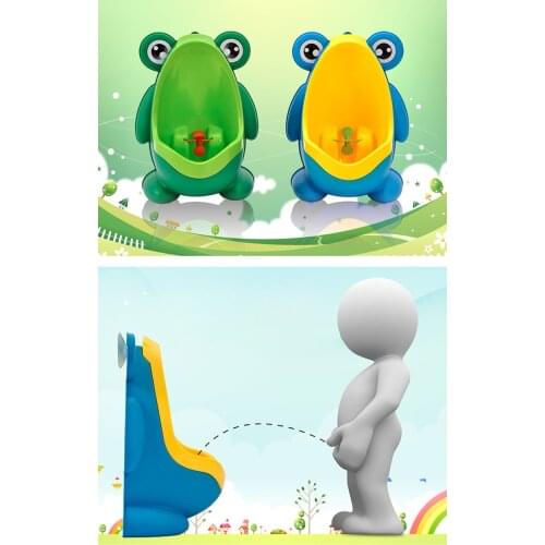 Children Baby Boy Bathroom Frog Urinal Kids Frog Potty Toilet Urinal Pee Trainer Wall-Mounted Toilet Pee Trainer