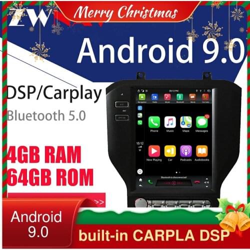 For Ford Mustang 2015-2019 64G Tesla Screen Carplay Android 9 Unit Car Multimedia Player GPS Radio Audio Stereo
