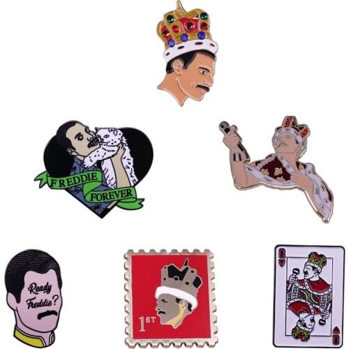 Freddie Mercury enamel pin rock band Queen brooch retro accessory