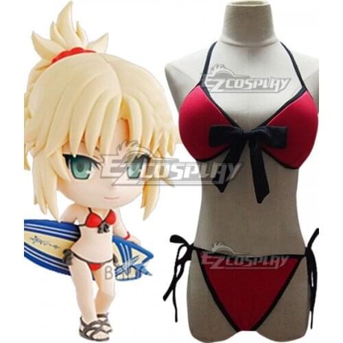 Fate Grand Order Fate Apocrypha Saber Mordred Swimsuit Girls Party Pool Bathing Suit Summer Swimming Suit Cosplay Costume E001