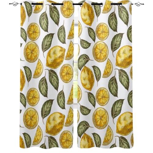 Lemon Graffiti Texture Window Curtains Kitchen bedroom Items Door Curtains Home Curtains for Living Room