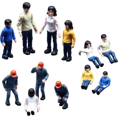 Mini 1:32 Diorama Painted Figure People Resin Model Doll Buliding Railway Layout Ornaments