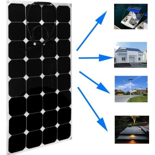 100W Monocrystalline flexible solar panel High Efficiency For RV, families and Outside activities