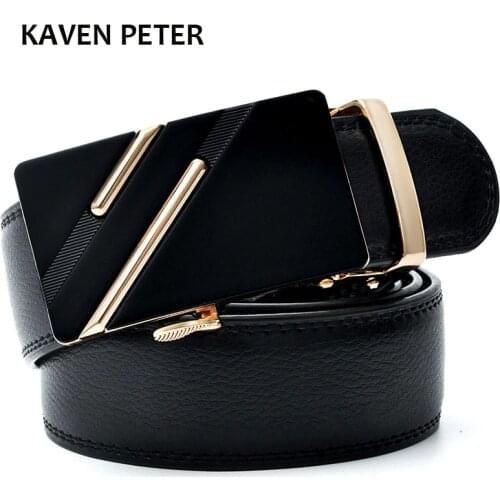 Mens Fashion 100% Genuine Leather Belts For Men High Quality Metal Automatic Buckle Strap Male Jeans Cowboy Free Shipping