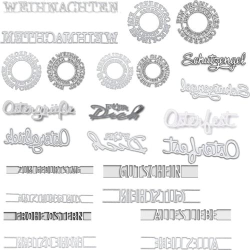 German words pop-up strips Etching metal cutting die carbon steel die for DIY Scrapbooking/Card Making/Fun Decoration Supplies