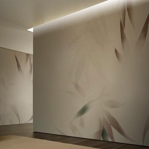 MASAR Chinese style bamboo leaf flower design custom mural large apartment background wallpaper sofa porch wallpaper Concealed