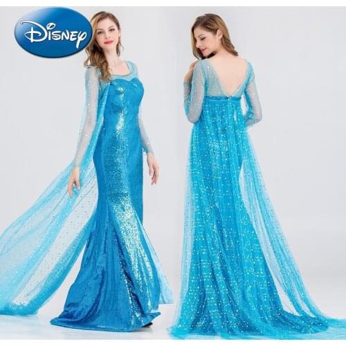 Disney Original Halloween Costume Cosplay Frozen Elsa Dress Adult Costume Anna Princess Dress Clothes Anime Cosplay 2855