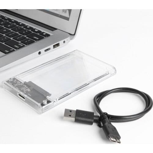 Plastic Transparent HDD SSD Case 2.5 inch SATA 3 to USB 3.0 Hard Drive Enclosure for Household Computer Safety Parts