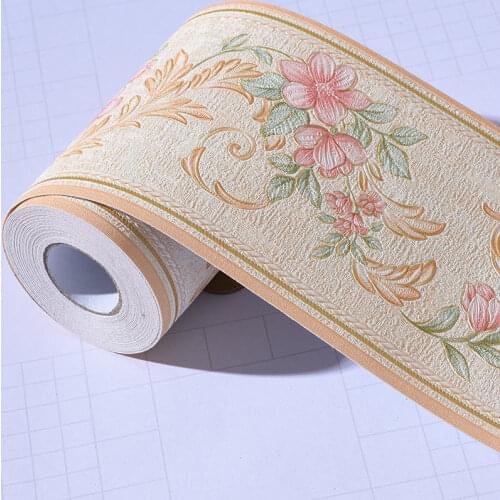 PVC European&Farmhouse Styles Self-Adhesive Waistline Sticker Pastoral Room Decorate Bathroom Kitchen Waterproof Border Stickers