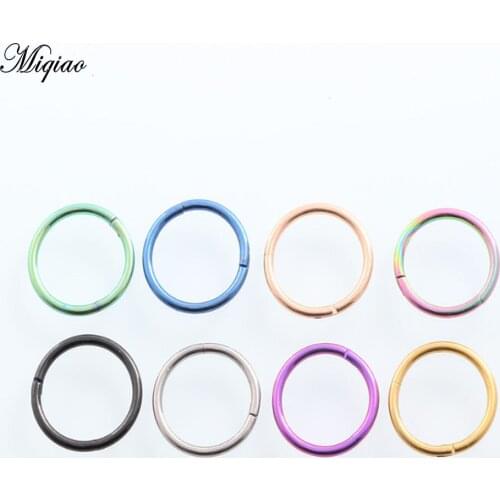 Miqiao 1 Pcs G23 Pure Titanium Steel Anti-allergic and Anti-fading Nose Ring Without Nail Cutting Earrings Explosion Style