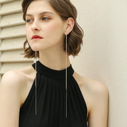 New Super Long Chain Tassel Drop Earring For Women Aesthetic Piercing Jewelry Female Fashion Brincos Gift