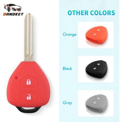 Dandkey 2 Buttons Silicone Key Cover For Toyota Cruis YARIS AURIS sienna 2011 2005 2006 2007 2008 Fob Remote Key Protector Case