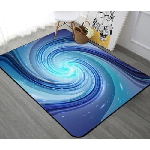 Modern nordic abstract blue whirl carpet floor bathroom waterproof wallpaper waterproof floor