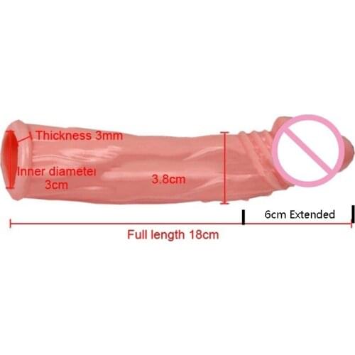 Super Extended Silicone Big Penis Sleeve Dick Extender Cock Enlargement Extension Condom Sex Gay Adult Toys Sex Toys for Man