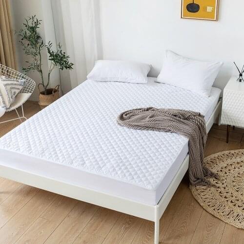 Waterproof Quilted Fitted Bed Sheet Solid Color Anti-dirty Queen King Size Bedspreads Bed Mattress Protective Cover