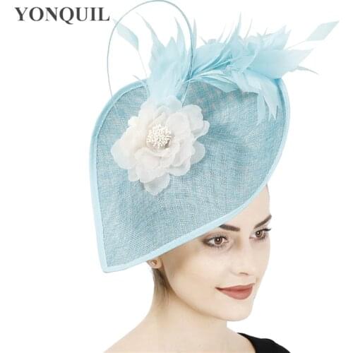 Ladies Big Derby Wedding Headpiece Elegant Bridal Flower Fascinaor Headband Women New Fashion Charming Millinery Caps Headbands