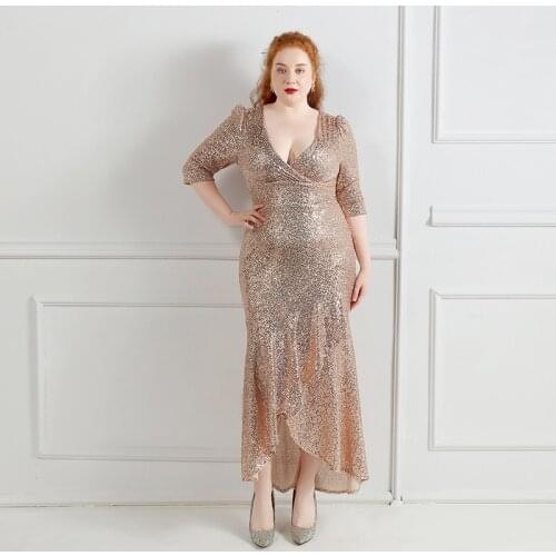 New Simple Evening Dress Zipper Back Elegant V-Neck A-Line Pleat Half Sleeves Ankle-Length Plus Size Women Formal Gowns D1260