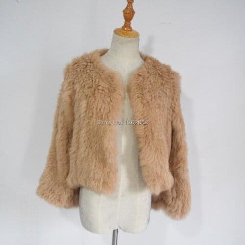 SJ436 Free Size 2019 Winter Women Hand Dyed Rabbit Fur Capes