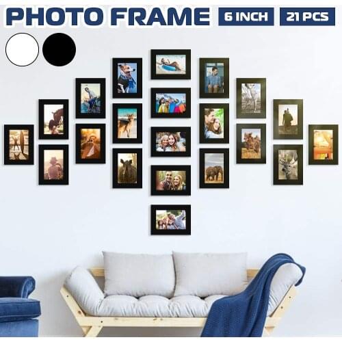 11pcs Frame Picture Photo Set Removable Wall Mural Black White Color DIY Photos Frames Sticker Decal Home Living Room Decor