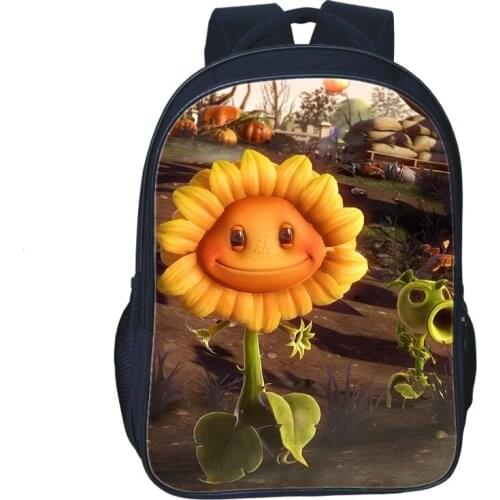 16 Inch Kids Backpack Plants VS Zombie Children School Bags For Boys Girls Orthopedic Child BookBag Knapsack Mochila