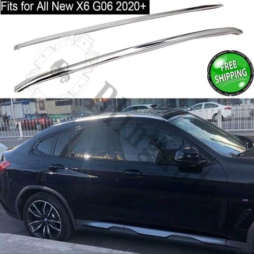 2Pcs silver left right Aluminium roof rack bar rail fits for B.MW All new X6 G06 2020 2021+ luggage racks