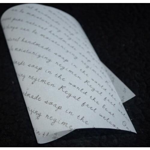 200PCS 15x21cm & 21x29cm Handmade Packing Soap Packaging Greaseproof Paper Gift Wrap Custom logo need extra cost