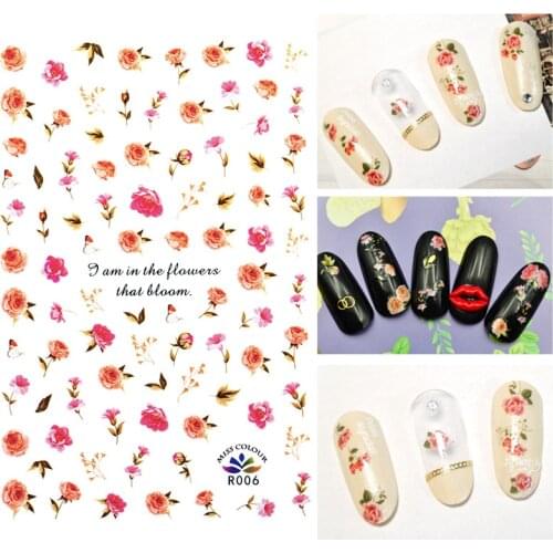 3D Nail Sticker Art Stickers Foil Adhesive Flower Decals Designs Manicure Decorations