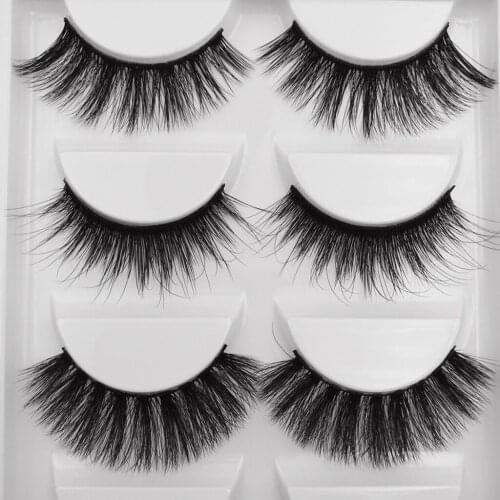 5 Pairs of 3D Eyelashes False Lashes Messy Cross Dramatic Lashes for Wedding