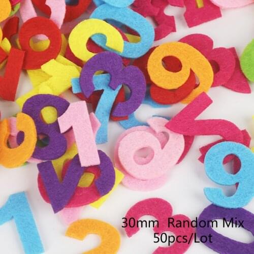 50pcs Alphabet and Number 0-9 Non-Woven Felt Fabric Cloth Felts DIY Bundle For Sewing Dolls Scrapbook Crafts Accessories